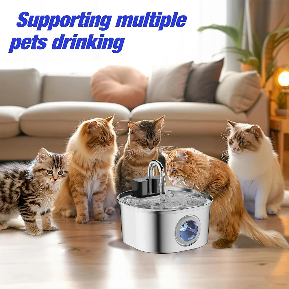 3.2L Wireless Charging Automatic Water Fountain Intelligent Pet Water Dispenser With Filter Drinking Fountain For Cats Dogs
