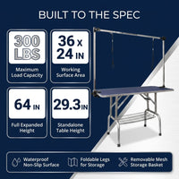36" Dog Grooming Table,Foldable Home Pet Bathing Station with Adjustable Height Arm/Noose/Mesh Tray — Results & Stats