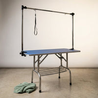 36" Dog Grooming Table,Foldable Home Pet Bathing Station with Adjustable Height Arm/Noose/Mesh Tray — Studio Shot