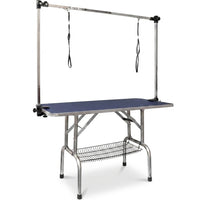 36" Dog Grooming Table,Foldable Home Pet Bathing Station with Adjustable Height Arm/Noose/Mesh Tray — Studio Shot