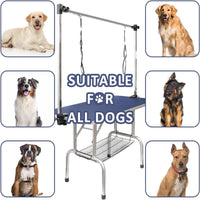 36" Dog Grooming Table,Foldable Home Pet Bathing Station with Adjustable Height Arm/Noose/Mesh Tray