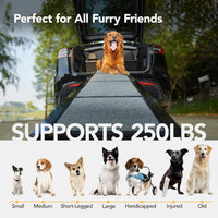 Dog Ramp for Cars, 71" L × 17.2" W, Extra-Long Foldable | Extra-Long for a Gentler Climb, Non-Slip Rug Surface, 250-Lb Capacity, Space-Saving Storage, Stable Support