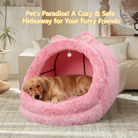 Human Dog Bed for Adults, Extra Large XXL Dog Bed for Humans, Cats & Pets, Giant Human Size Dog Bed with Removable Pillow & Blanket, Machine Washable, Cute Bunny Ear Design, 55"X43"X35", Grey