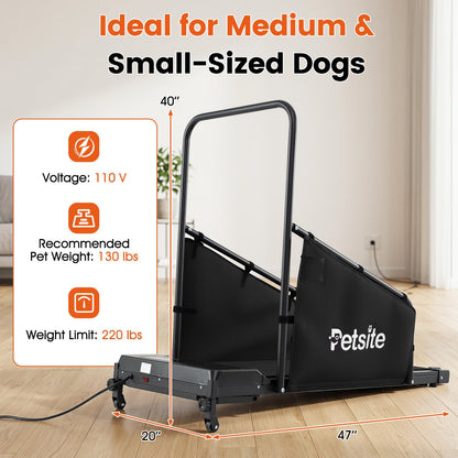 Dog Treadmill with Remote & LCD Display | Recommended Pet Weight Up to 130 lbs