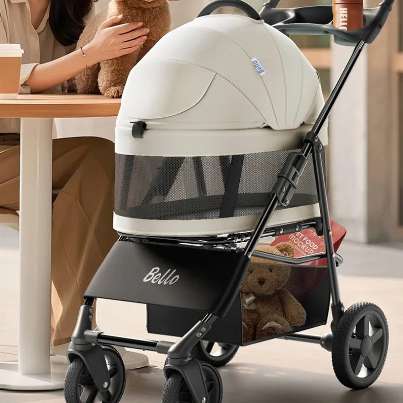 One-Pull Opening Foldable Dog Stroller | Up to 44 lbs