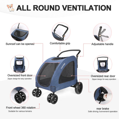 Heavy-Duty Dog Stroller for Large Dogs | Up to 120 lbs