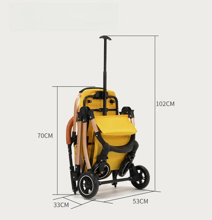 Foldable Pet Stroller with Storage Basket | Up to 36 lbs