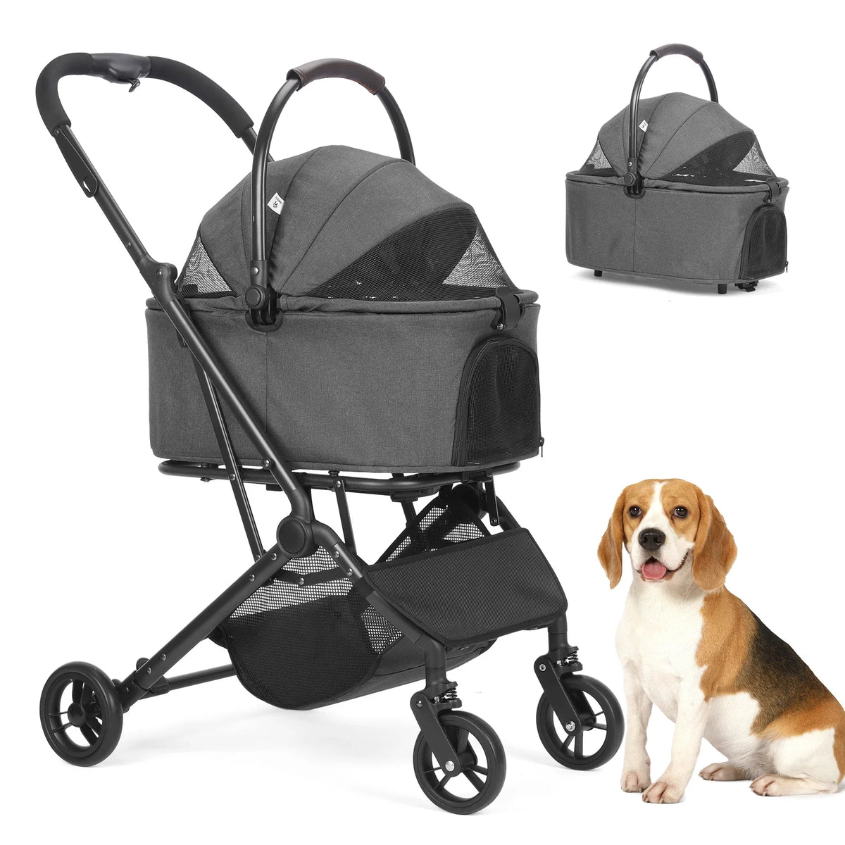 Foldable Dog Stroller | Up to 44 lbs