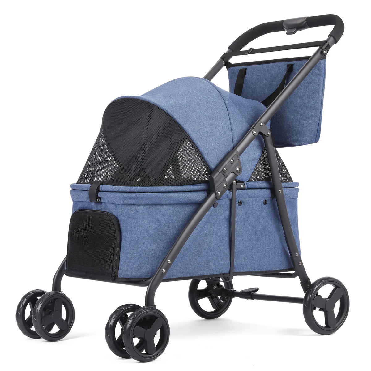 4-Wheel Foldable Dog Stroller with Detachable Tote | Up to 80 lbs