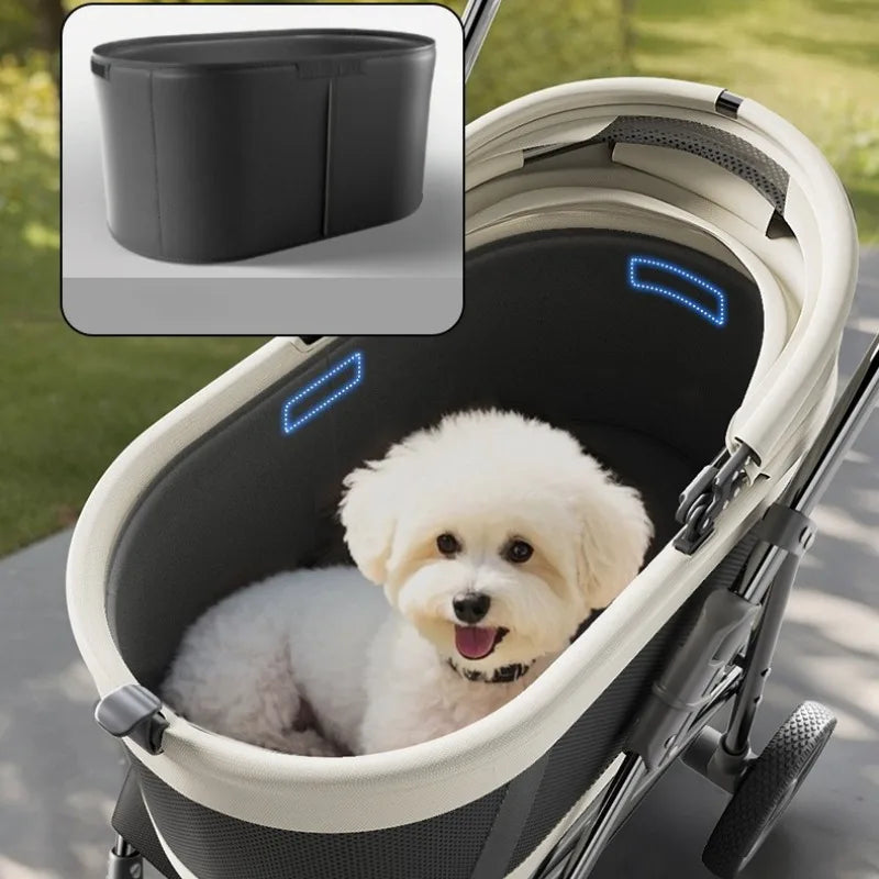 One-Pull Opening Foldable Dog Stroller | Up to 44 lbs