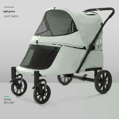 Foldable Covered Pet Stroller with Rear Access | 60 kg Capacity
