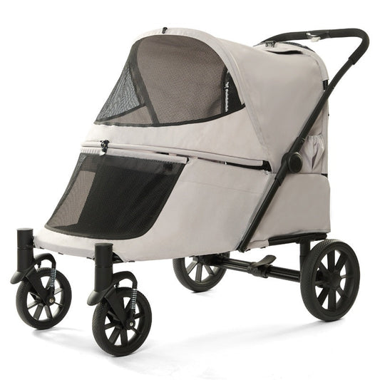 Foldable Covered Pet Stroller with Rear Access | 60 kg Capacity