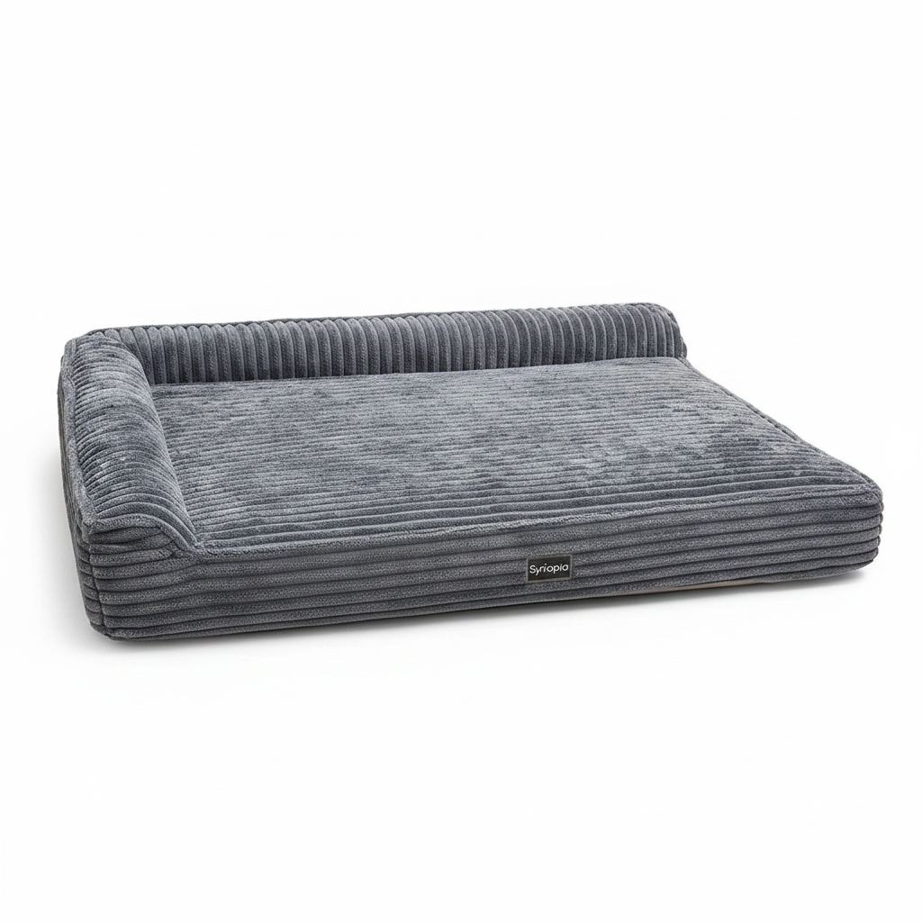 Orthopedic Memory Foam Dog Bed 7" Inch Thick Extra Large Dog Bed with Pillow 52"X36"X7" Includes Waterproof Liner & Durable Removable Cover, Grey