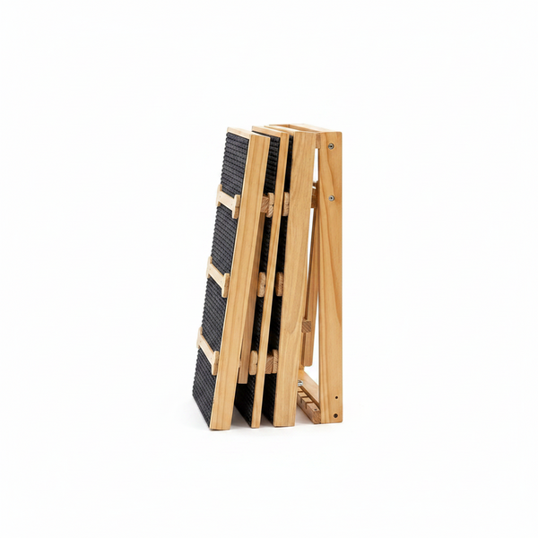 Dog Ramp for Bed and Couch, Wooden Pet Ramp Folding Portable for Couch and Bed, 64.5 Inch Long and Height Adjustable Dog Ramp with Anti-Slip Grip & Safety Rails, up to 200Lbs, Wood